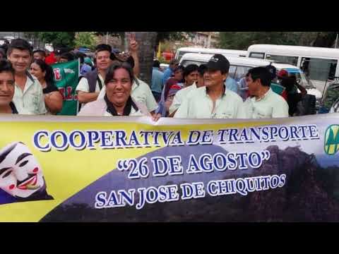 Choferes las Cooperativas Paitití Chiquitano y 26 de Agosto participaron de la marcha de FEDETRANS