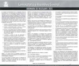 Lee más sobre el artículo CRE convoca a Asamblea General Ordinaria de Delegados 2025