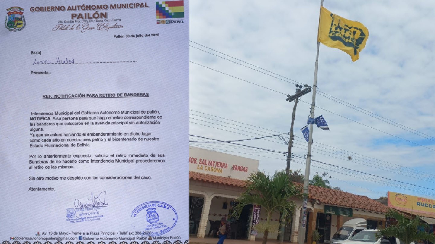En este momento estás viendo Gobierno Autónomo Municipal de Pailón Ordena Retiro de Banderas no Autorizadas en Avenida Principal