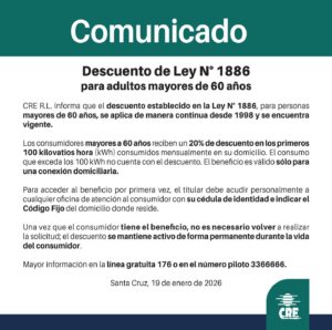 Lee más sobre el artículo CRE RATIFICA VIGENCIA DEL DESCUENTO DEL 20% PARA ADULTOS MAYORES BAJO LA LEY 1886