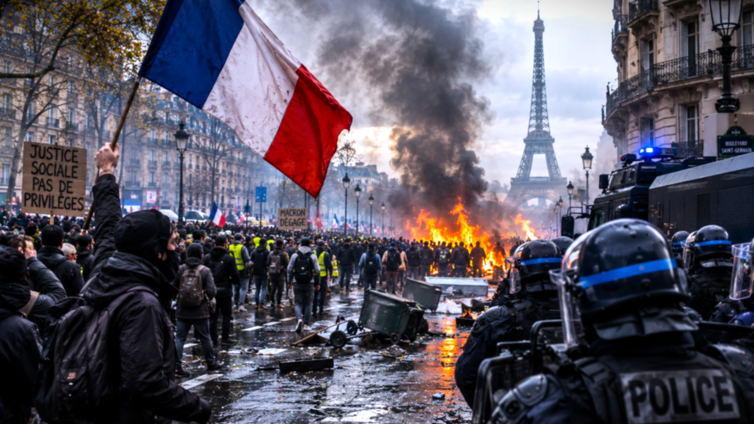 En este momento estás viendo Francia sucumbe a una jornada de protestas masivas contra el costo de vida que deja más de 1.200 detenidos
